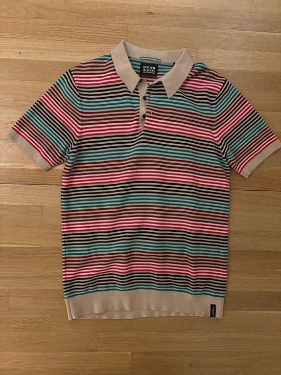Scotch & Soda Other - Scotch & Soda Cotton Knit Short-Sleeve Striped Polo
